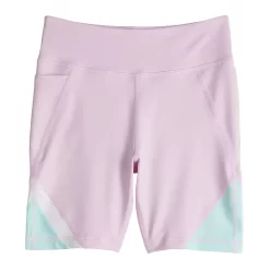 Girls 7-16 Tek Gear® Colorblock High-Waisted Side Pocket Bike Shorts In Regular & Plus