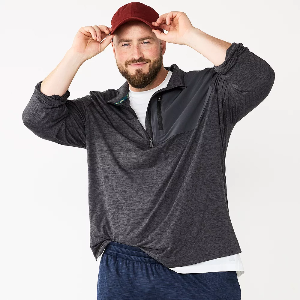 Big & Tall Tek Gear® Mixed Media Pullover 1 Big & Tall Tek Gear® Mixed Media Pullover