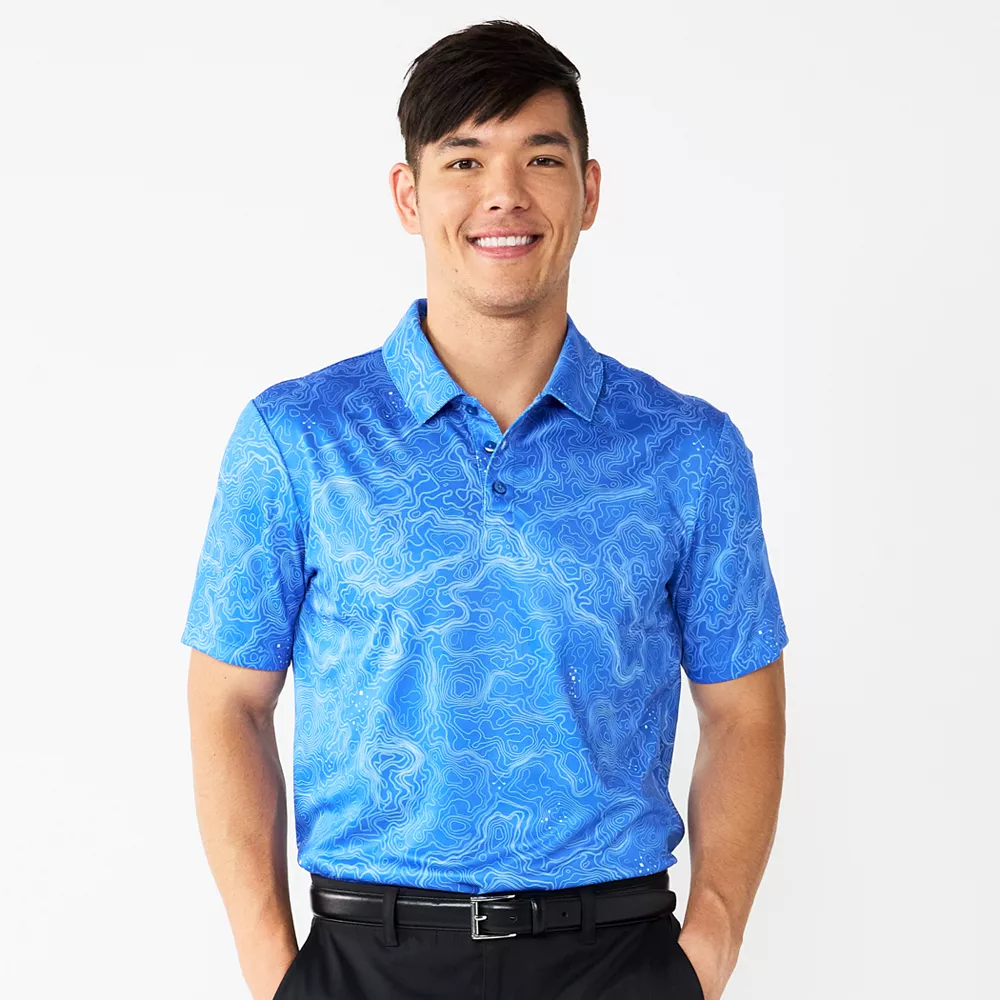 Men's Tek Gear® Slim-Fit Topographic Print Polo 1 Men's Tek Gear® Slim-Fit Topographic Print Polo