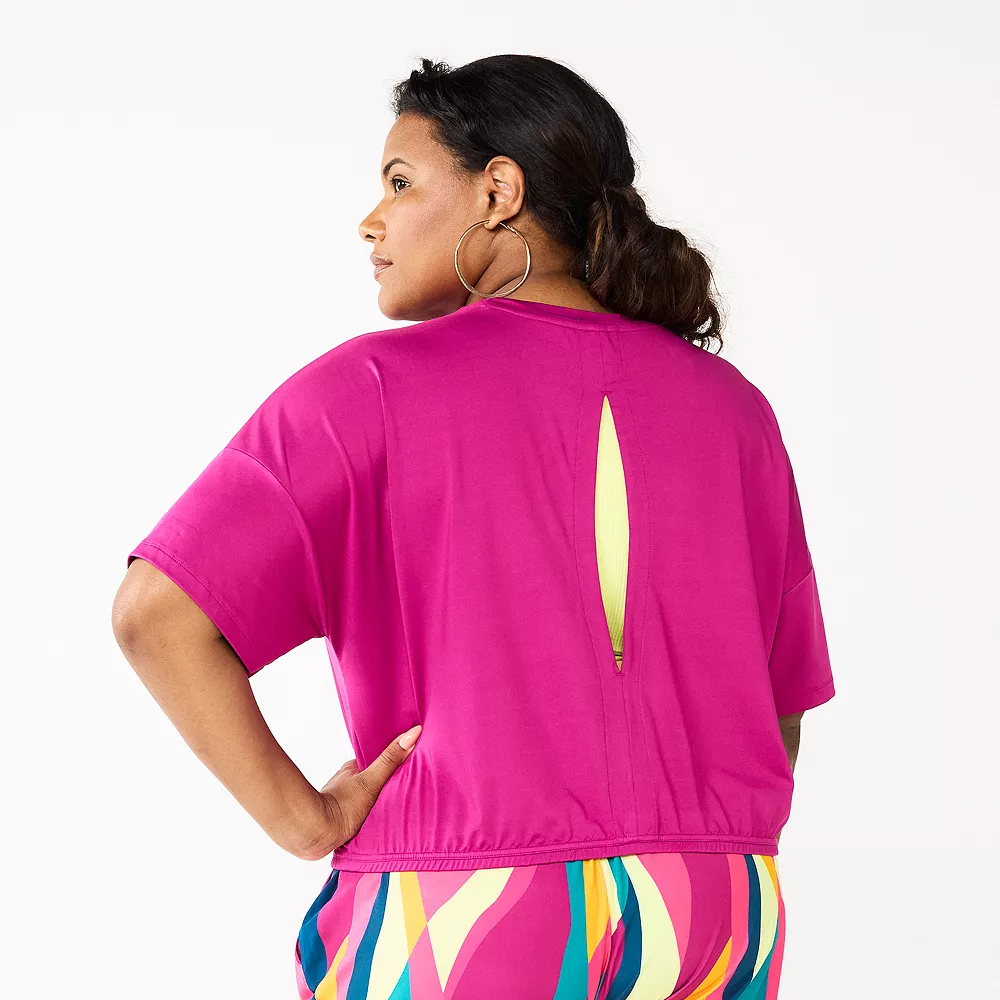 Plus Size Tek Gear® Keyhole-Back Crop Top 2 Plus Size Tek Gear® Keyhole-Back Crop Top - Image 2