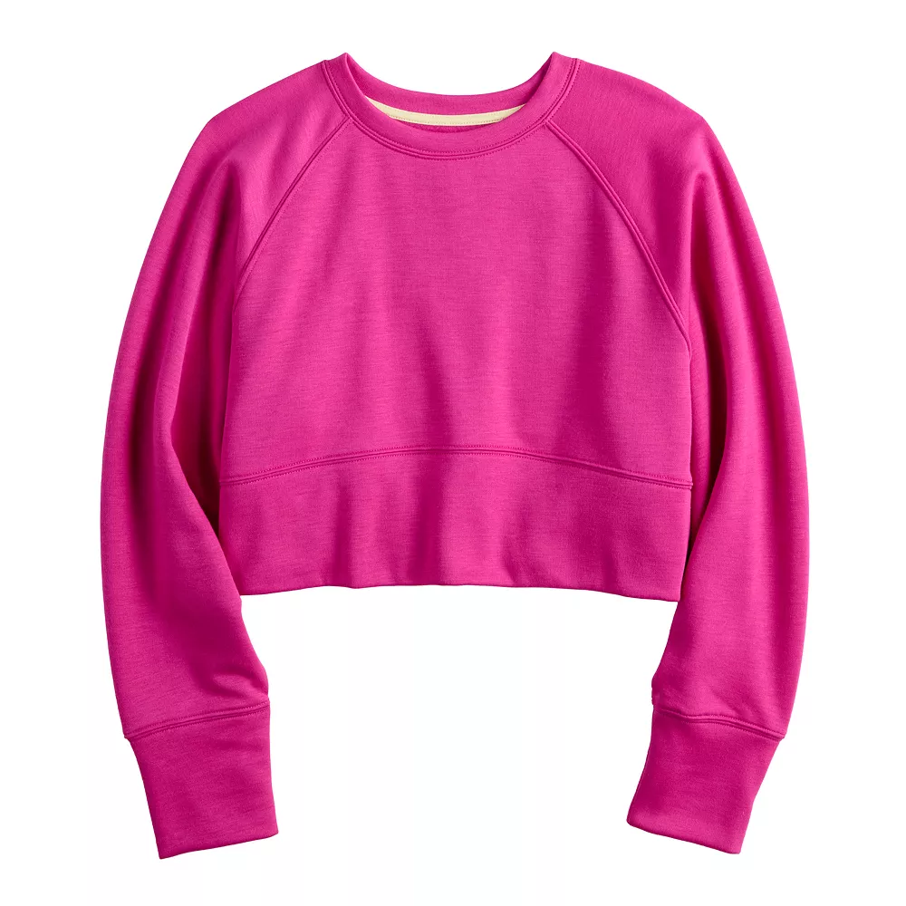 Girls 7-16 Tek Gear Stretch Fleece Cropped Crew Sweatshirt In Regular & Plus 1 Girls 7-16 Tek Gear Stretch Fleece Cropped Crew Sweatshirt In Regular & Plus